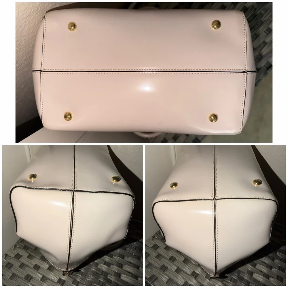 Genuine Leather White Satchel Bag with Crossbody/ Shoulder Strap- Made in Italy - Picture 4 of 16